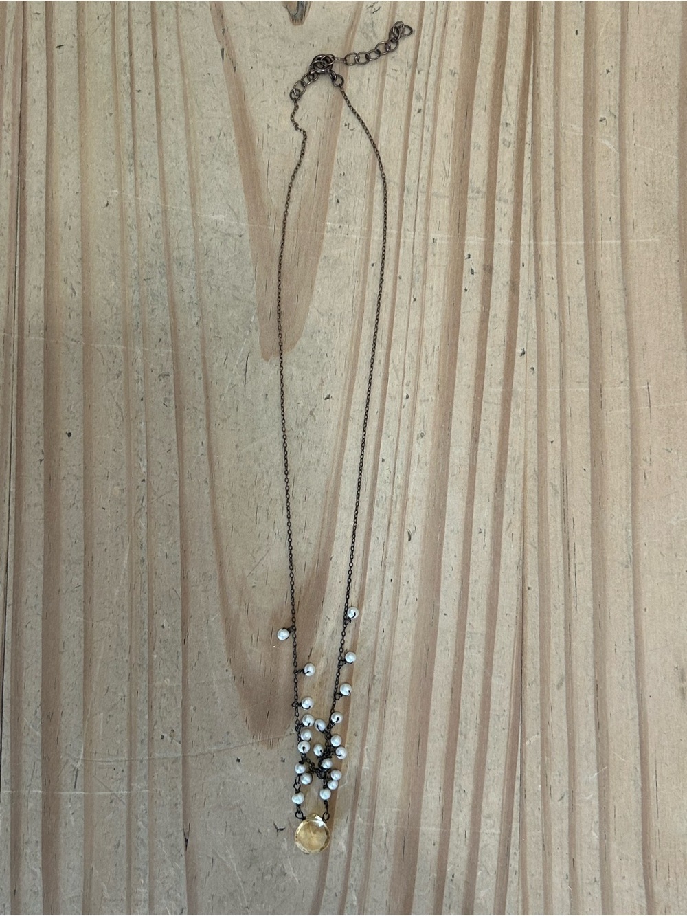 Gold-Tone Necklace with Small White Pearls
